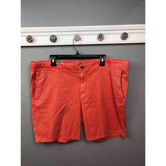 Goodfellow Chino Shorts Men's‎ 42 Coral khaki Flat Front Slim Fit Linden Cotton - Picture 1 of 8